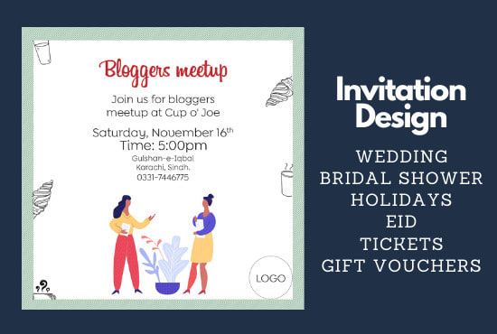 I will design event invitations, greeting cards and gift vouchers