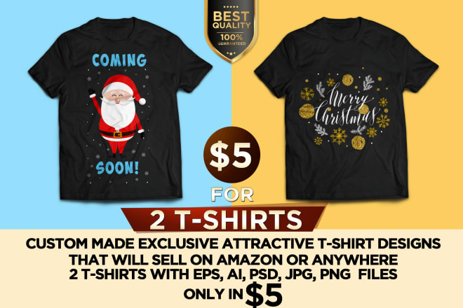 I will design exclusive custom made tshirts in 8 hours