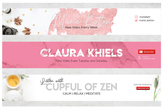 I will design girly youtube channel art