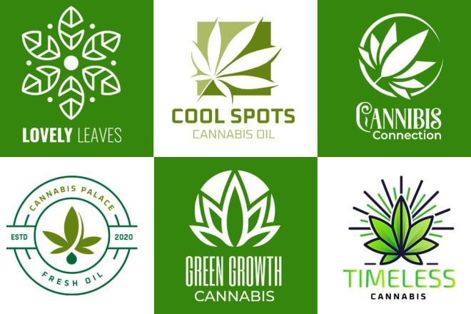 I will design green cbd, weed, medical, cannabis, hemp natural, herbal logo