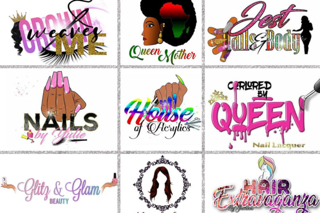 I will design hair extensions and lips,boutique,cosmetics logo