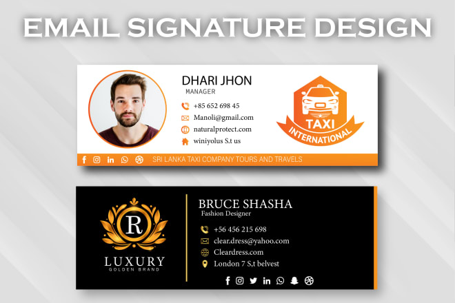 I will design HTML email signature for gmail outlook apple