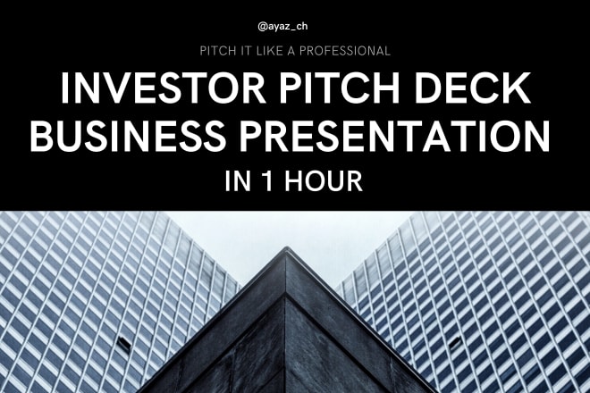 I will design investor pitch deck and powerpoint presentation in 1 hour