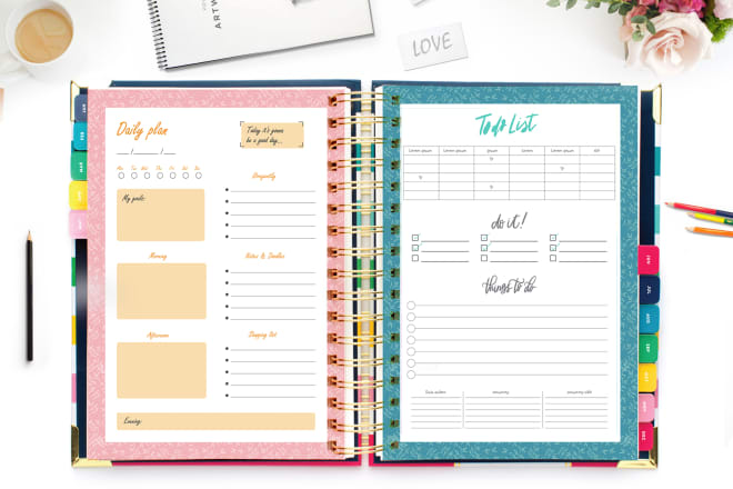 I will design minimalist custom planner or journal layout
