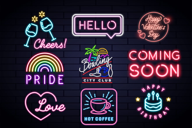 I will design neon logo and signs in 12 hrs