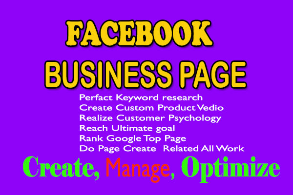 I will design, optimize and create facebook business page