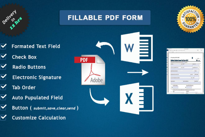 I will design or edit fillable pdf form within 12hrs