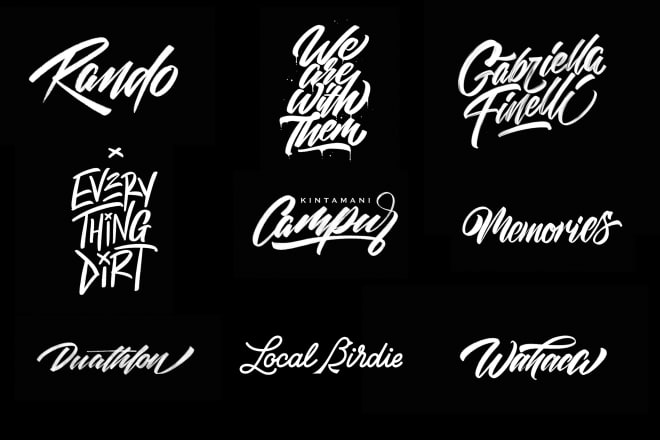 I will design original, unique, custom calligraphy, lettering, typography logo