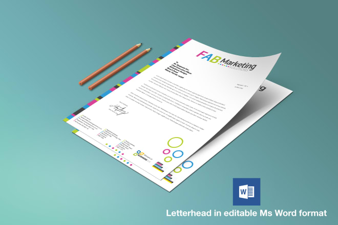 I will design professional letterhead in editable word format