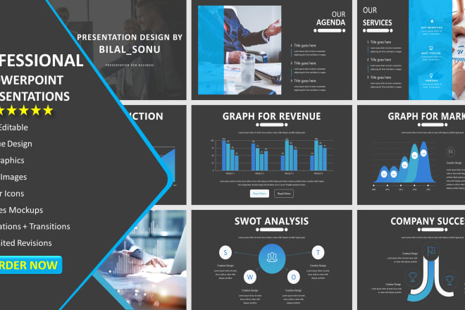 I will design professional powerpoint presentation and pitch deck