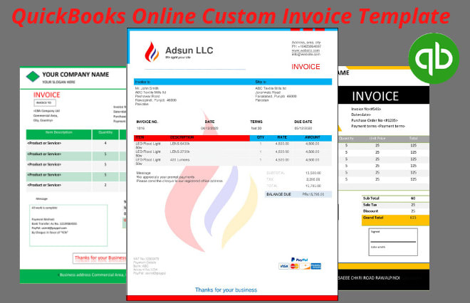 I will design quickbooks online and desktop custom invoice template