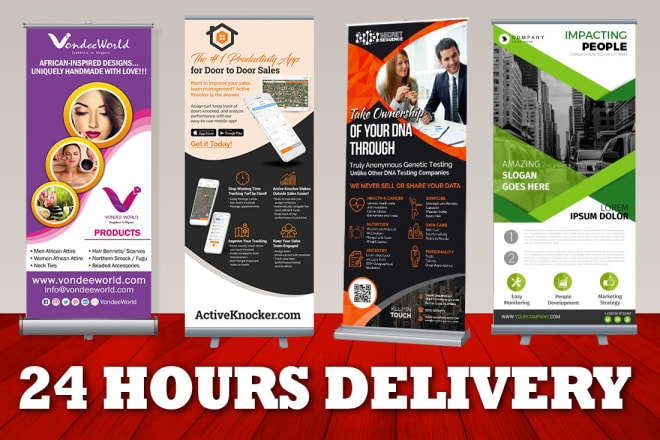 I will design roll up banner, pull up roller banner or retractable banner in 24 hours