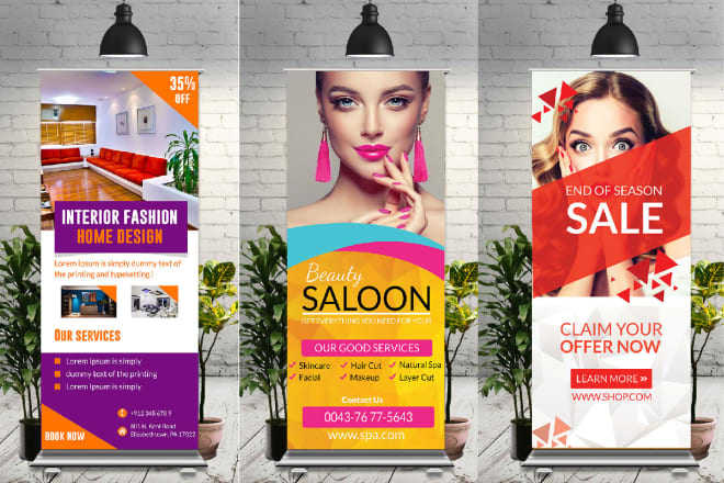 I will design roll up banner, retractable banner, stand banner