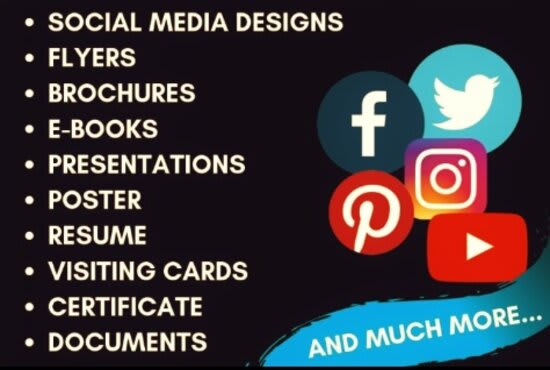 I will design social media posts, flyers, business cards, resumes and more
