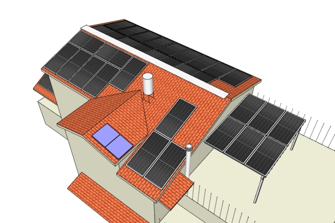 I will design solar pv system with sketchup, autocad and pvsyst