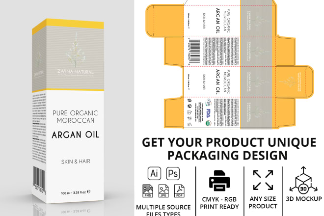 I will design unique product packaging box
