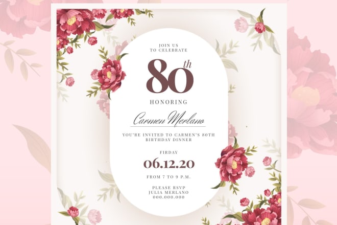 I will design unique wedding and birthday invitation card