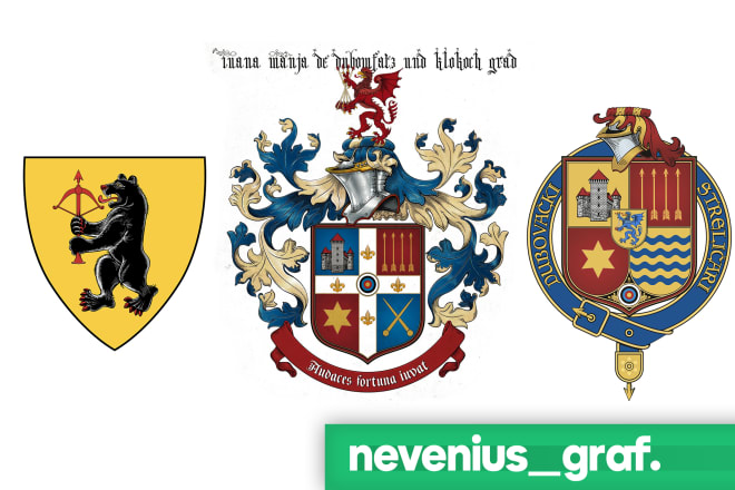 I will design you an incredible coat of arms, shield or a seal