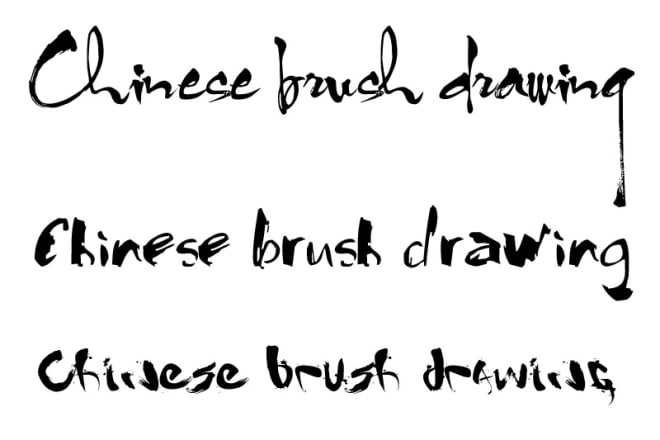 I will design your English words in 3 different Chinese ink and brush painting styles