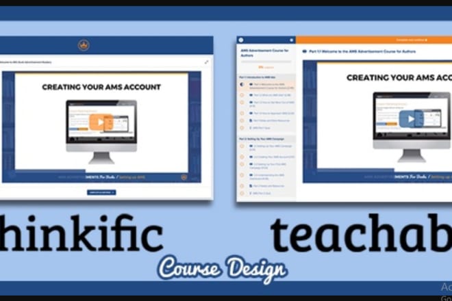 I will design your thinkific website, set up your online courses