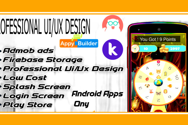 I will develop professional earning android app with kodular