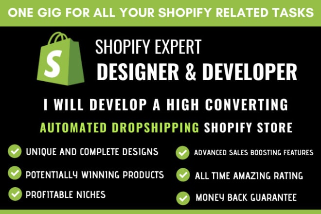 I will develop shopify print on demand, single product website or do bug fix
