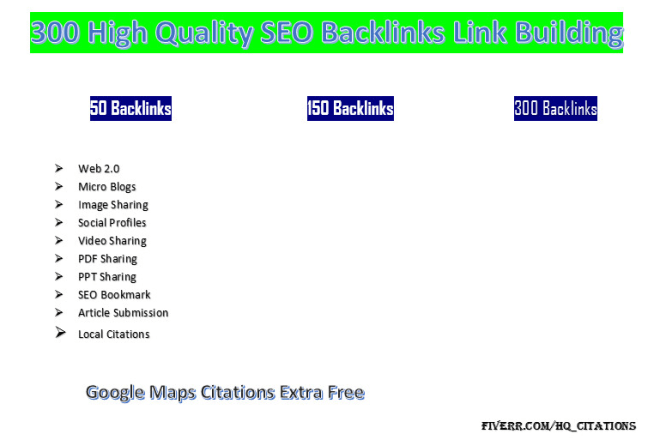 I will do 300 high quality SEO backlinks and link building