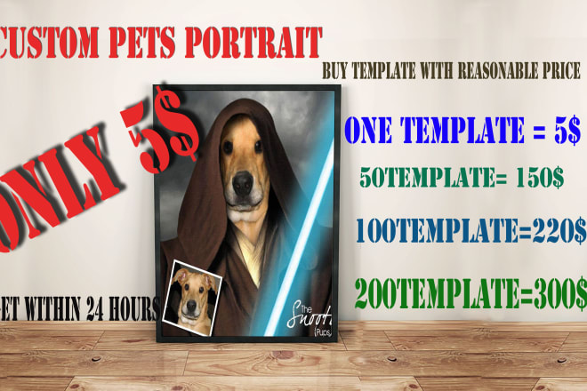 I will do a custom pet portrait, dog portrait, cat portrait