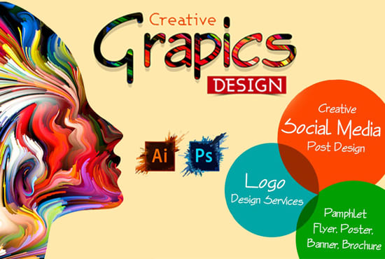 I will do anything about graphic design clear and creative