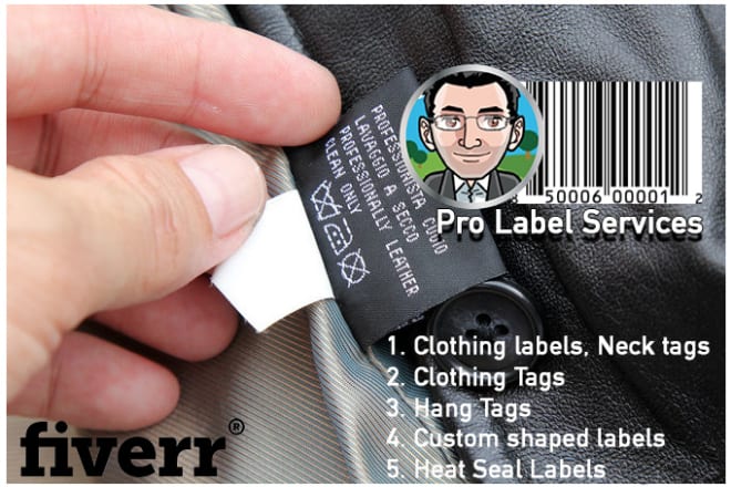 I will do Clothing Labels, Tags, Heat Seal, Care Label Design