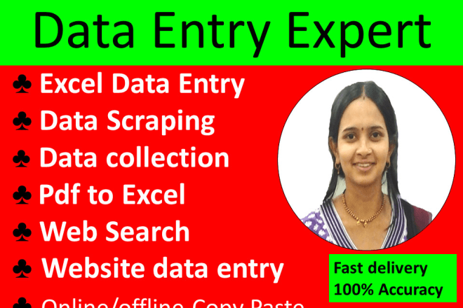I will do data entry excel, copy paste and web search