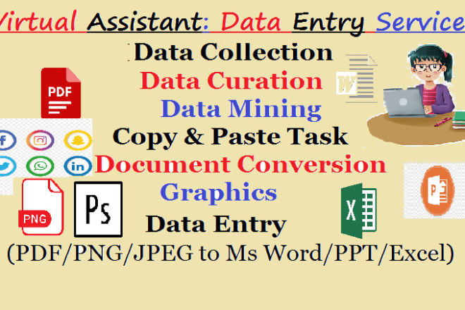 I will do data entry in ms word, excel, ppt, copypaste, typing data