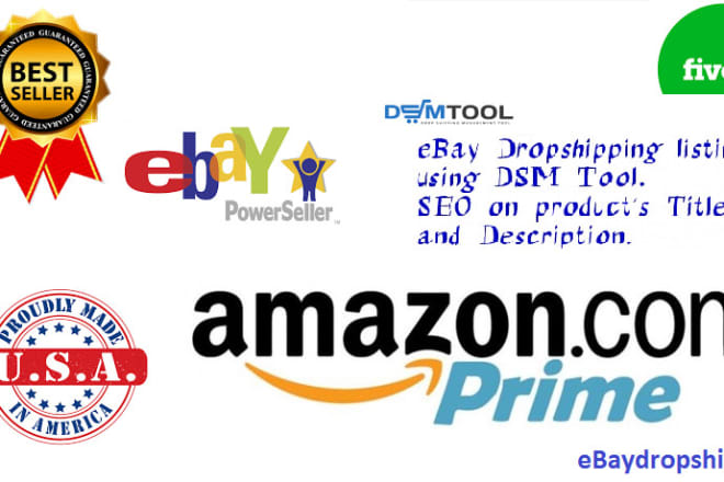 I will do dropshipping amazon to ebay listings via dsm tool