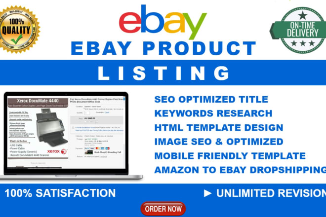 I will do ebay SEO listing ebay template, amazon listing