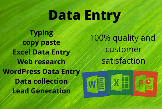 I will do excel data entry, copy paste, typing, web research