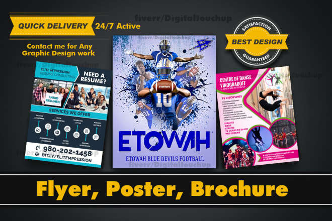 I will do flyer, brochure, poster design in 24 hour