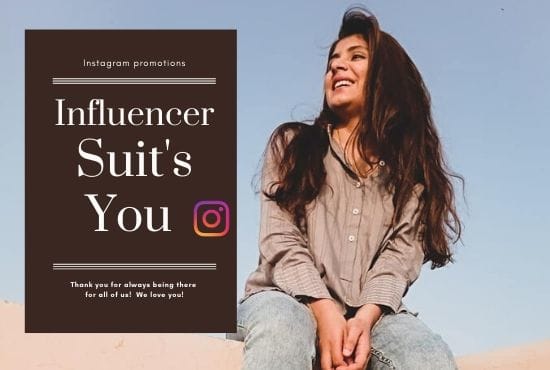 I will do instagram influencer marketing, promotion, and model