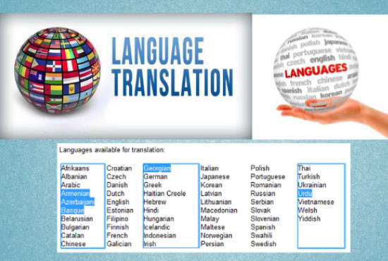I will do language translation in every different language in the world