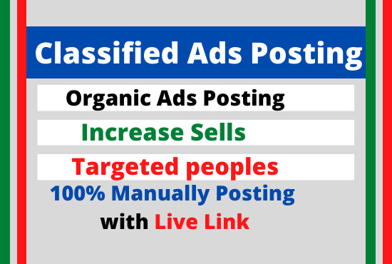 I will do manually classified ads posting in USA and worldwide