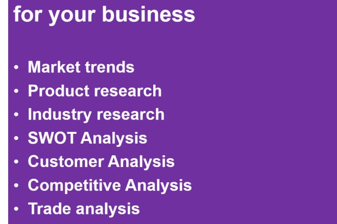 I will do market research for any industry