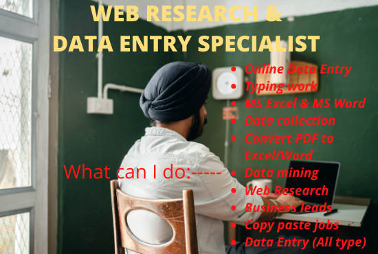 I will do online data entry typing work and web research