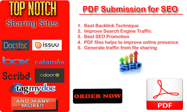 I will do pdf submission to 50 document sharing sites