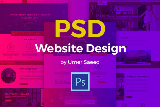 I will do pixel perfect PSD website or web design mockup or PSD template