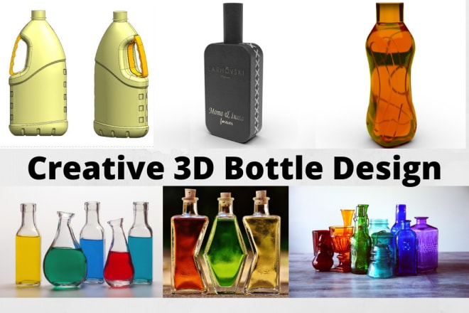 I will do plastic bottle or glass bottle creative 3d bottle design