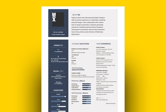 I will do resume design, CV design, and cover letter for you