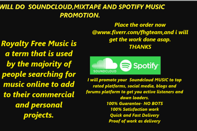 I will do soundcloud, mixtape music promotion