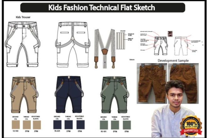 I will do technical design of brand clothes with tech pack