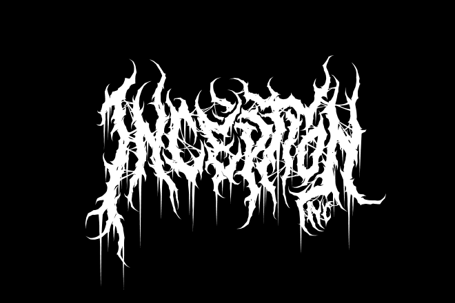I will do unsymmetrical brutal death metal or grindcore logo