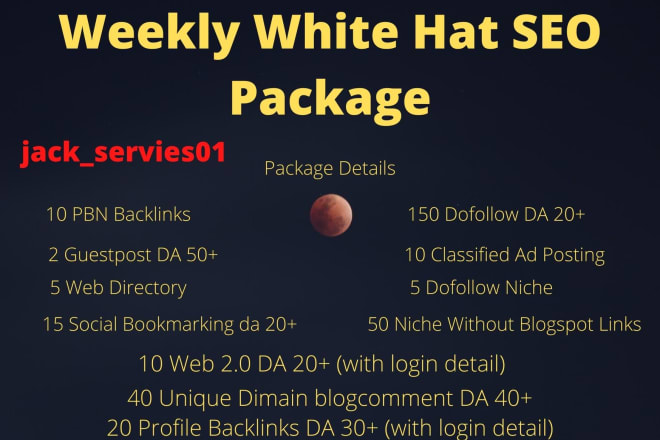 I will do weekly whitehat SEO package