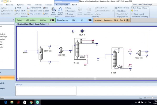 I will do your chemical simulations on aspen hysys, aspen plus